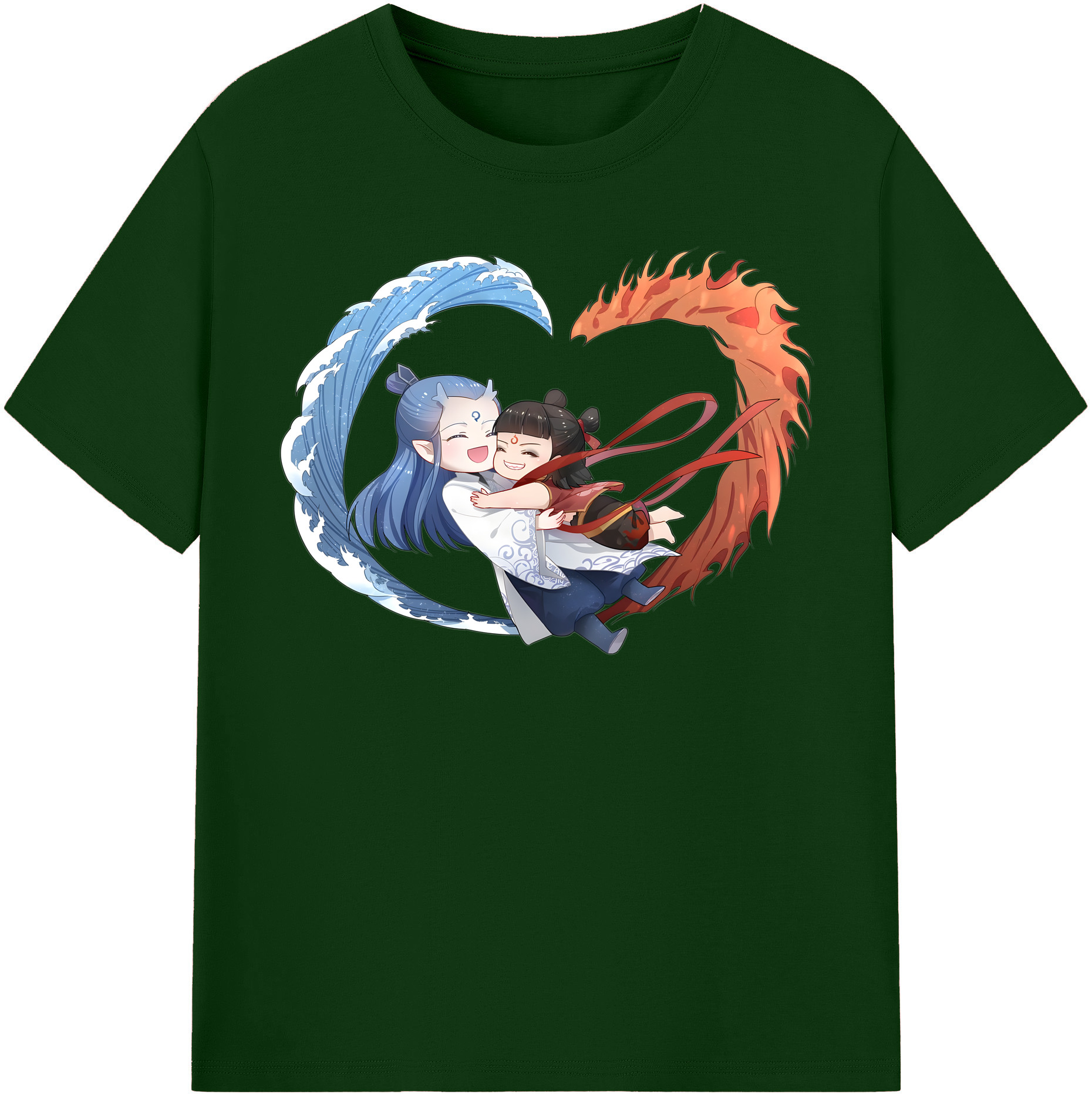 （画像用） Ne Zha 2 ナタ 魔童の大暴れ 綿100％半袖Tシャツ（フロントプリント）